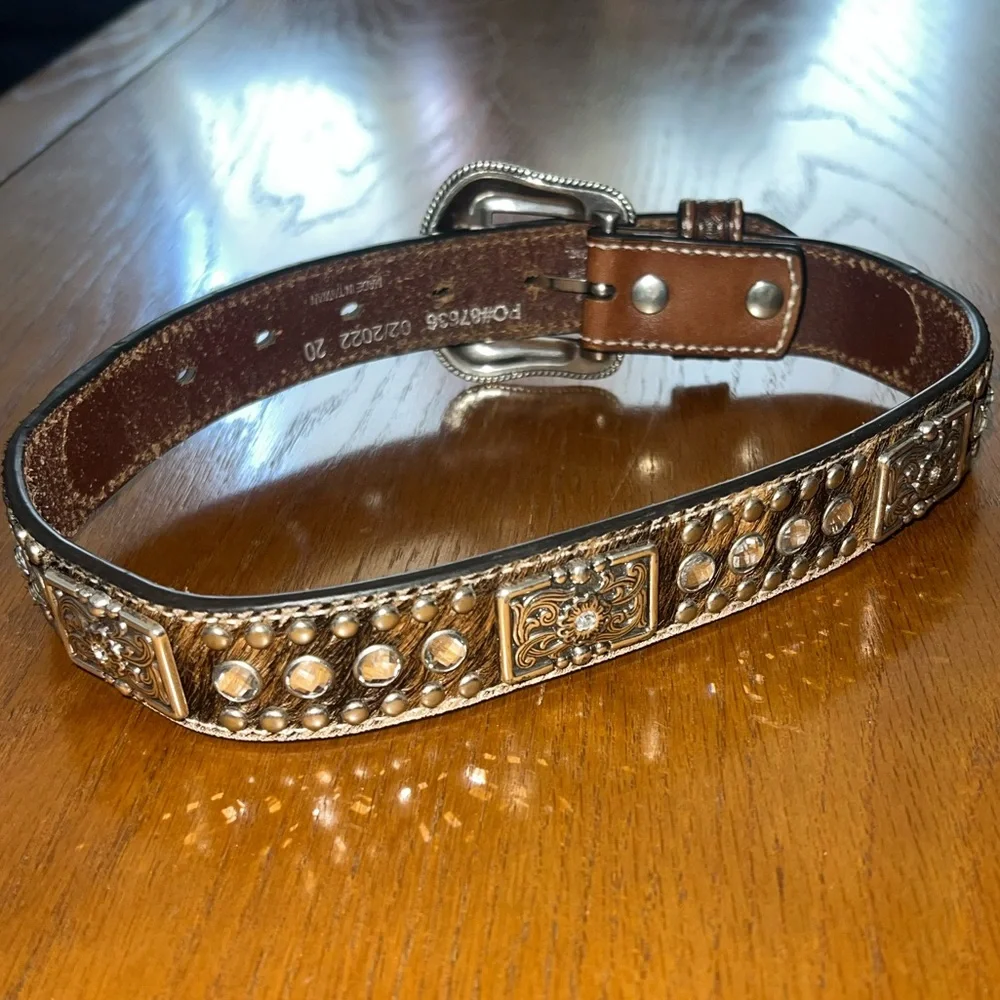 Nocona Boy's Calf Hair Rhinestone Belt